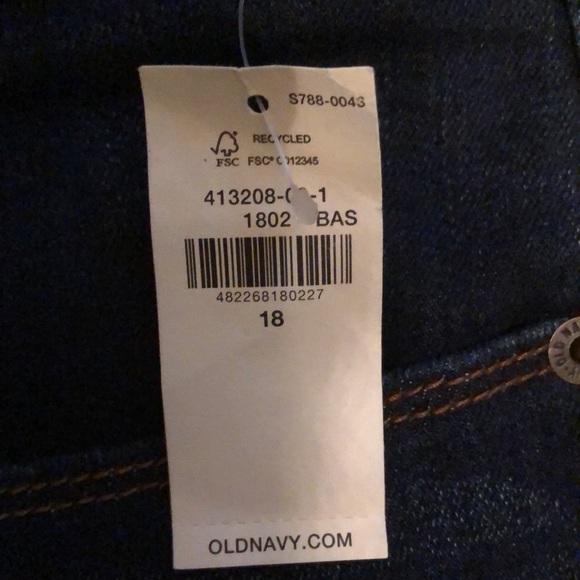 NWT OLD NAVY Dark Blue Denim, sz18 POP ICON SKINNY MID-RISE, Stretchy. - Picture 4 of 10